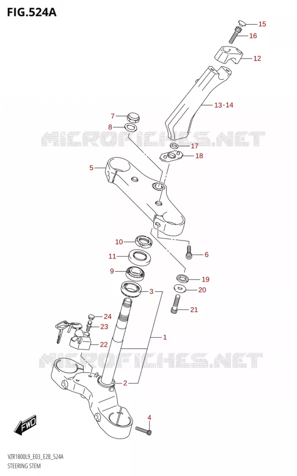STUURKOLOM (VZR1800:L9:E28) Suzuki MOTO 1800 BOULEVARD 2019  VZR1800 2019 L9 (E28)