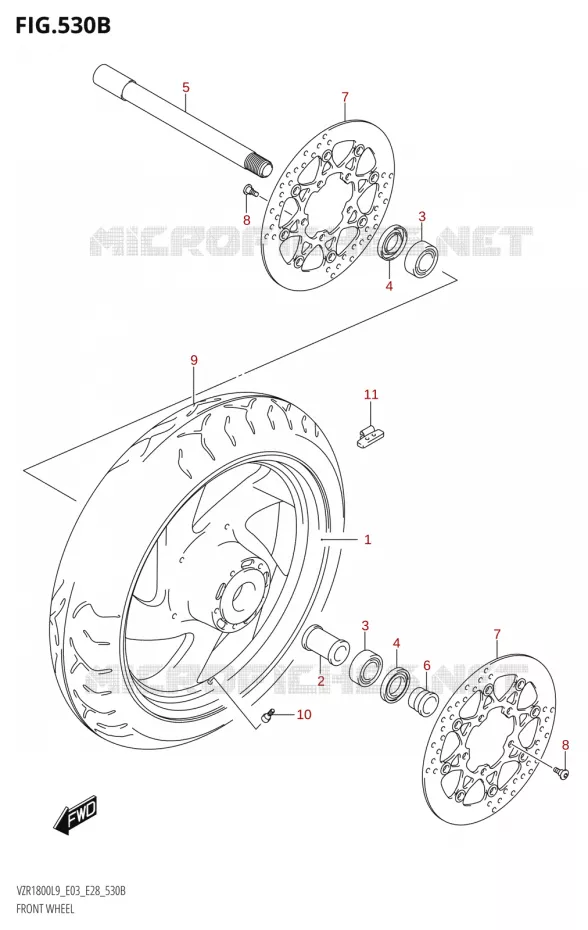 VOORWIEL (VZR1800BZ:L9:E03) Suzuki MOTO 1800 BOULEVARD 2019  VZR1800 2019 L9 (E28)