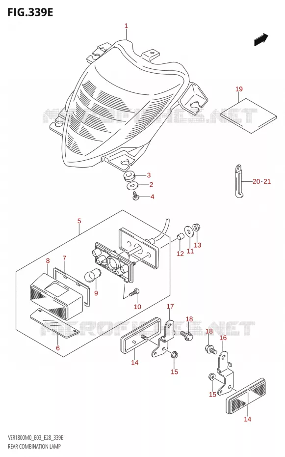 TAIL LIGHT ASSY (VZR1800BZ) Suzuki MOTO 1800 BOULEVARD 2020  VZR1800 M0 /​ VZR1800BZ M0 (E03,E28,E33)