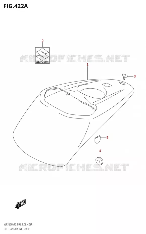 FUEL TANK VOORKLEP (VZR1800) Suzuki MOTO 1800 BOULEVARD 2020  VZR1800 M0 /​ VZR1800BZ M0 (E03,E28,E33)