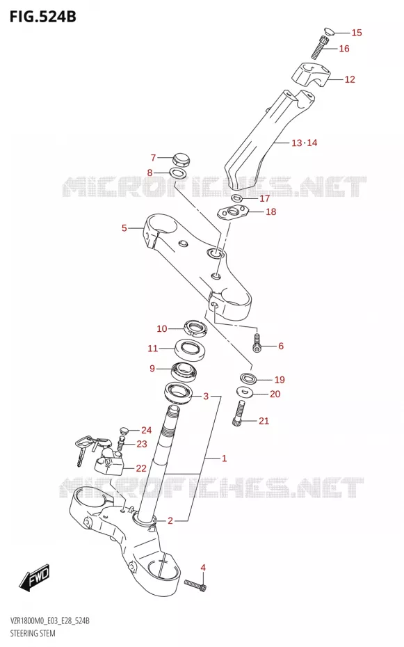 STUURKOLOM (VZR1800BZ) Suzuki MOTO 1800 BOULEVARD 2020  VZR1800 M0 /​ VZR1800BZ M0 (E03,E28,E33)