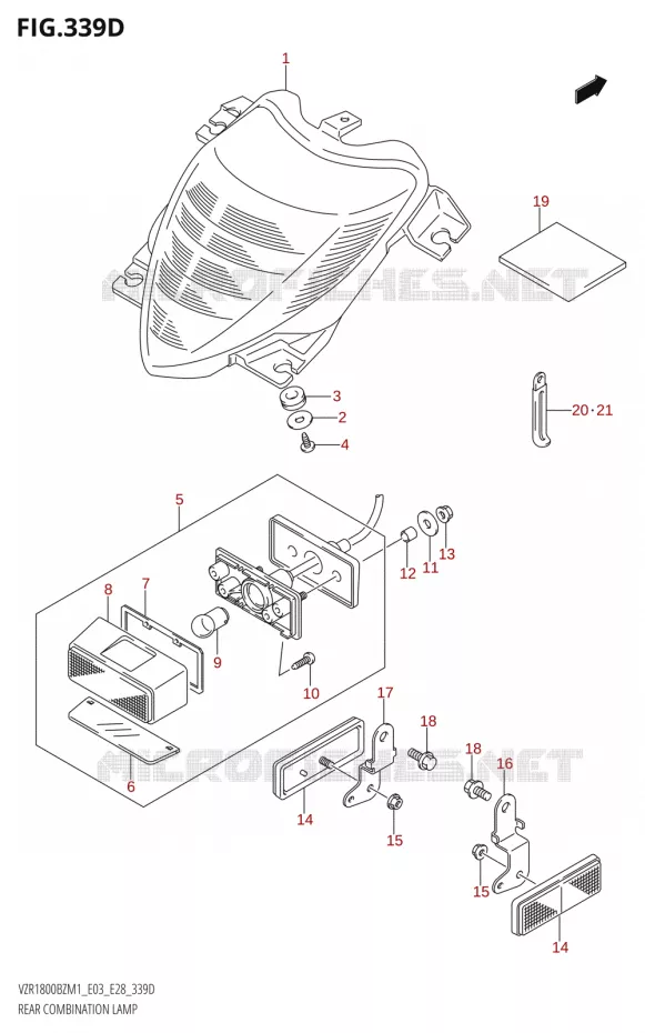 TAIL LIGHT ASSY Suzuki MOTO 1800 BOULEVARD 2021  VZR1800BZ M1 (E03,E28,E33)