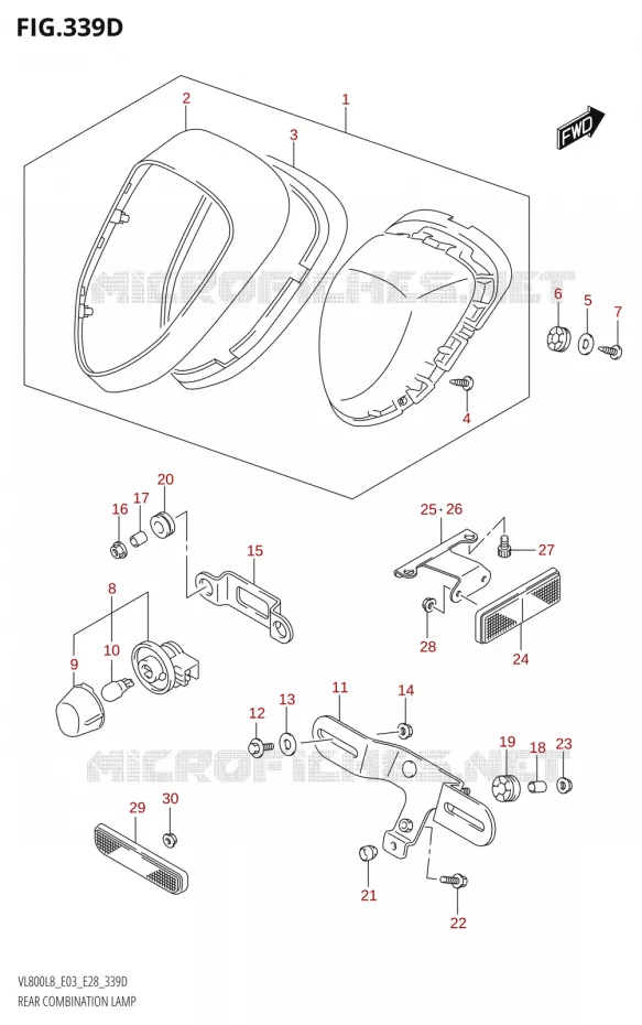 ACHTERLICHT (VL800T:L8:E03) Suzuki MOTO 800 BOULEVARD 2018  VL800 2018 L8 (E28)