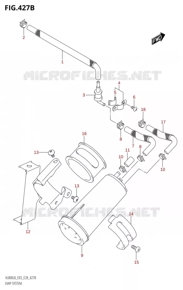 FUEL EVAP SYSTEM (VL800T:L8:E33) Suzuki MOTO 800 BOULEVARD 2018  VL800 2018 L8 (E28)