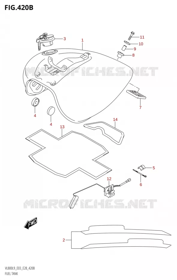 BENZINETANK (VL800:L9:E28) Suzuki MOTO 800 BOULEVARD 2019  VL800 2019 L9 (E28)