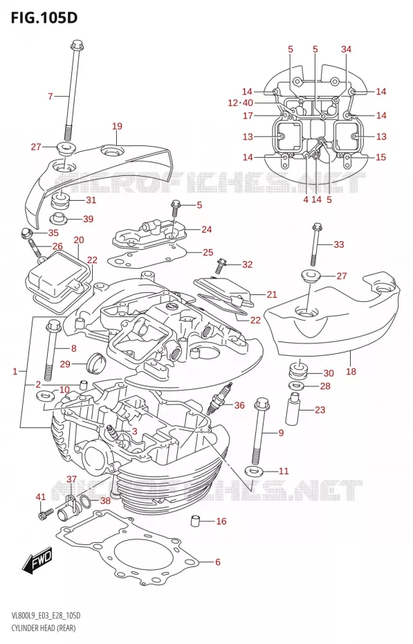CILINDERKOP (REAR) (VL800T:L9:E03) Suzuki MOTO 800 BOULEVARD 2019  VL800 2019 L9 (E28)
