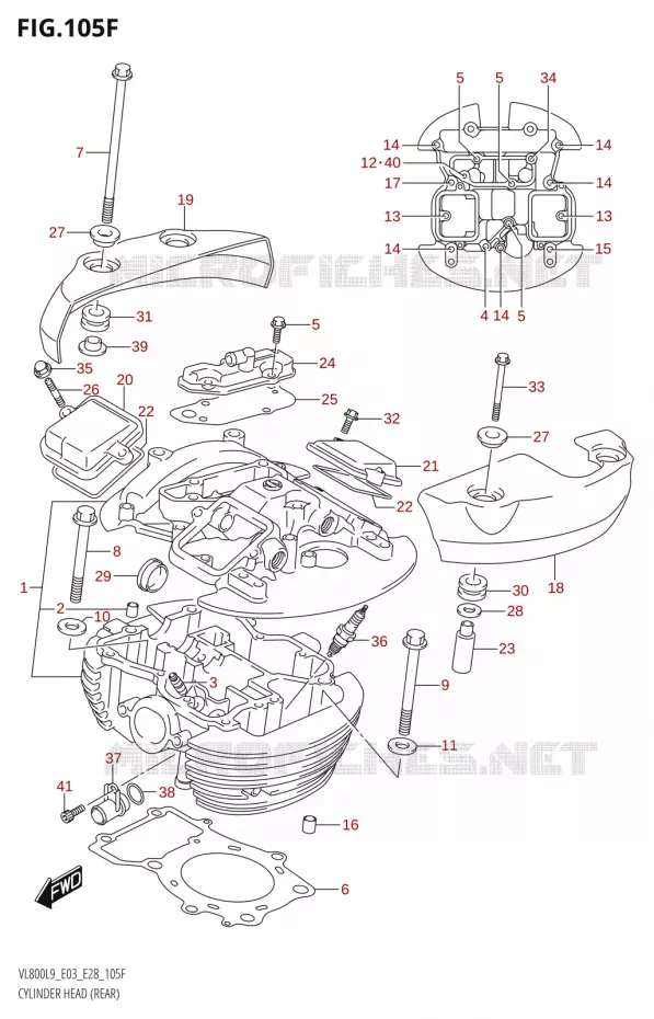 CILINDERKOP (REAR) (VL800T:L9:E33) Suzuki MOTO 800 BOULEVARD 2019  VL800 2019 L9 (E28)