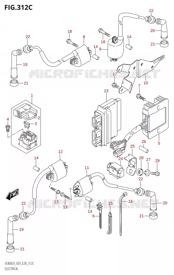 ELEKTRISCH (VL800:L9:E33) Suzuki MOTO 800 BOULEVARD 2019  VL800 2019 L9 (E28)