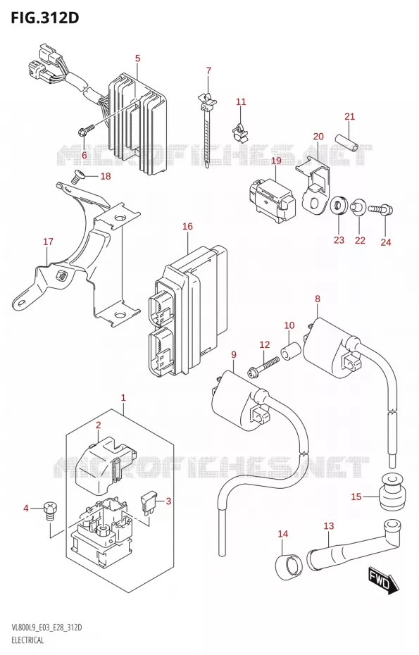 ELEKTRISCH (VL800T:L9:E03) Suzuki MOTO 800 BOULEVARD 2019  VL800 2019 L9 (E28)