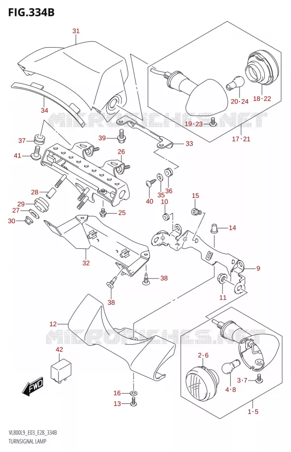 INDICATOREN (VL800:L9:E28) Suzuki MOTO 800 BOULEVARD 2019  VL800 2019 L9 (E28)