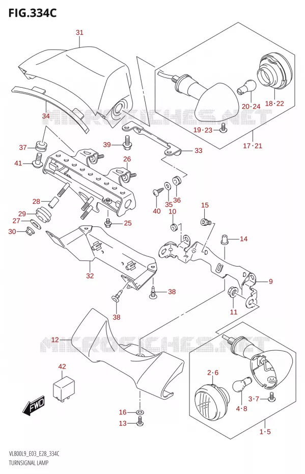 INDICATOREN (VL800:L9:E33) Suzuki MOTO 800 BOULEVARD 2019  VL800 2019 L9 (E28)