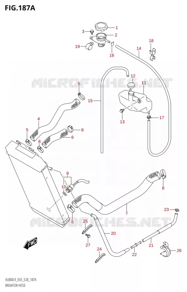 RADIATOR SLANG - EXPANSIEVAT Suzuki MOTO 800 BOULEVARD 2019  VL800 2019 L9 (E28)