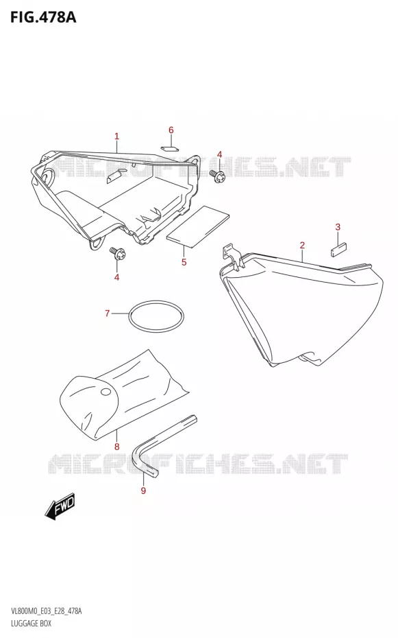 KOFFER Suzuki MOTO 800 BOULEVARD 2020  VL800 2020 M0 (E28)