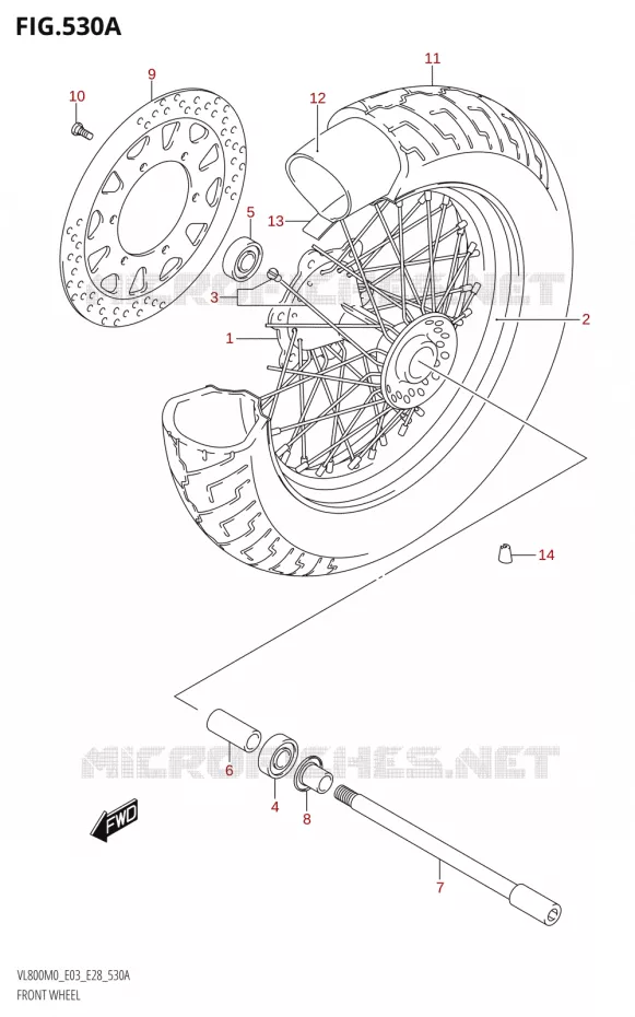 VOORWIEL (VL800) Suzuki MOTO 800 BOULEVARD 2020  VL800 2020 M0 (E28)