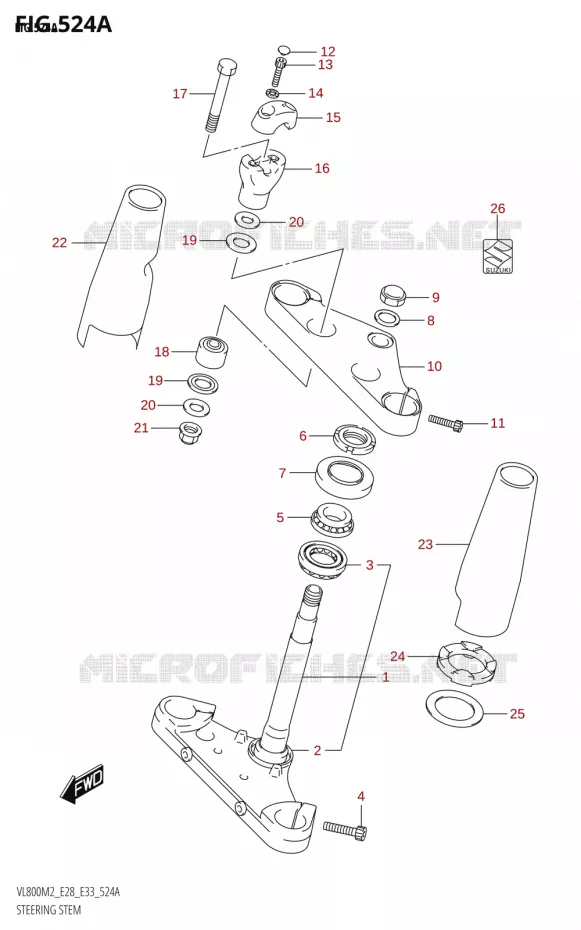 STUURKOLOM Suzuki MOTO 800 BOULEVARD 2022  VL800 2022 M2 (E28)