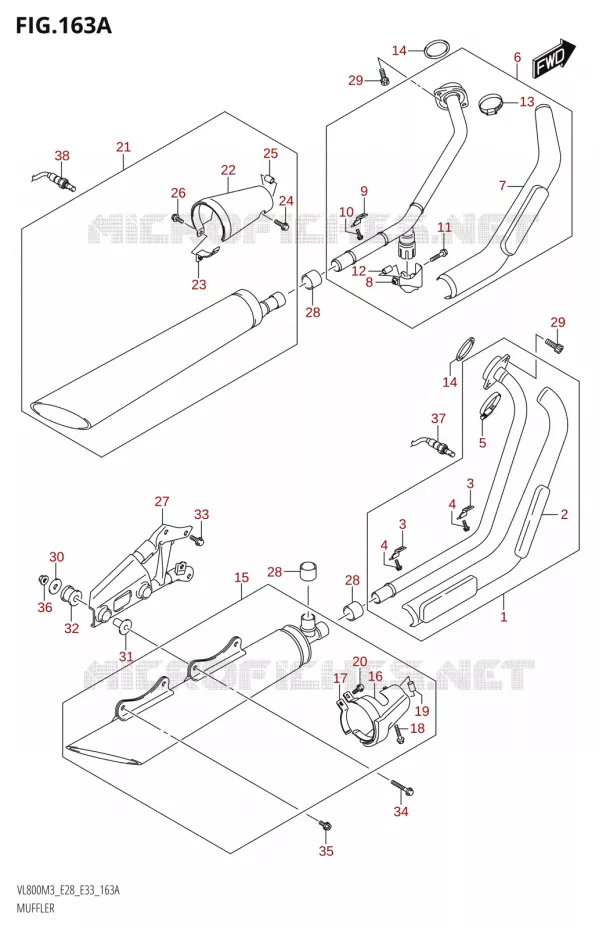 GELUIDDEMPER Suzuki MOTO 800 BOULEVARD 2023  VL800 2023 M3 (E28)
