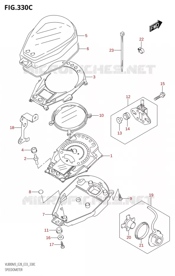 SNELHEIDSMETER (VL800T:E33) Suzuki MOTO 800 BOULEVARD 2023  VL800 2023 M3 (E28)