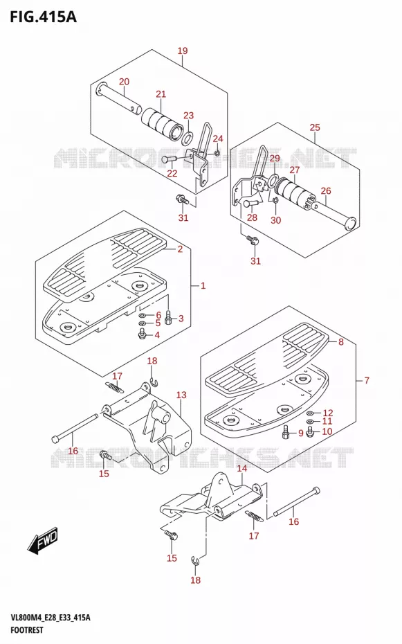 FOOTREST Suzuki MOTO 800 BOULEVARD 2024  VL800 2024 M4 (E28)