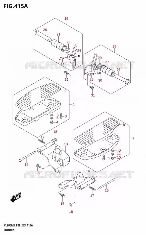 FOOTREST Suzuki MOTO 800 BOULEVARD 2025  VL800 2025 M5 (E28)