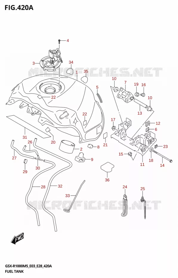 BENZINETANK ((GSX-R1000A,GSX-R1000RA):(E03,E28)) Suzuki MOTO 1000 GSX-R 2025  GSX-R1000A 2025 M5 (E28)