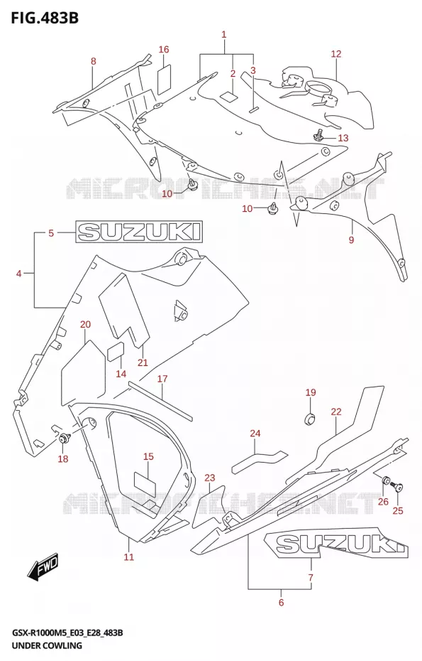 ONDER COWLING (GSX-R1000RA) Suzuki MOTO 1000 GSX-R 2025  GSX-R1000A 2025 M5 (E28)