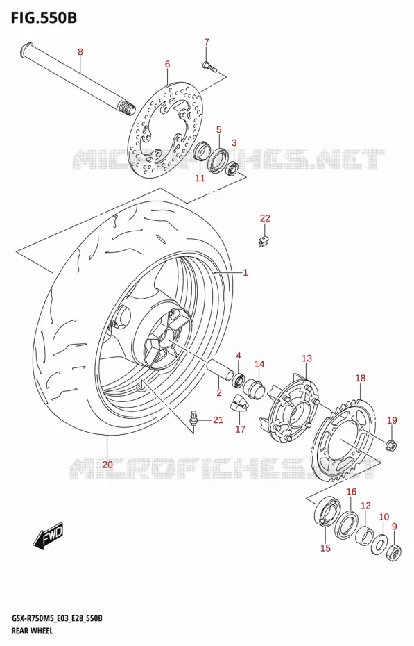 ACHTERWIEL (GSX-R750Z) Suzuki MOTO 750 GSX-R 2025  GSX-R750 2025 M5 (E28)