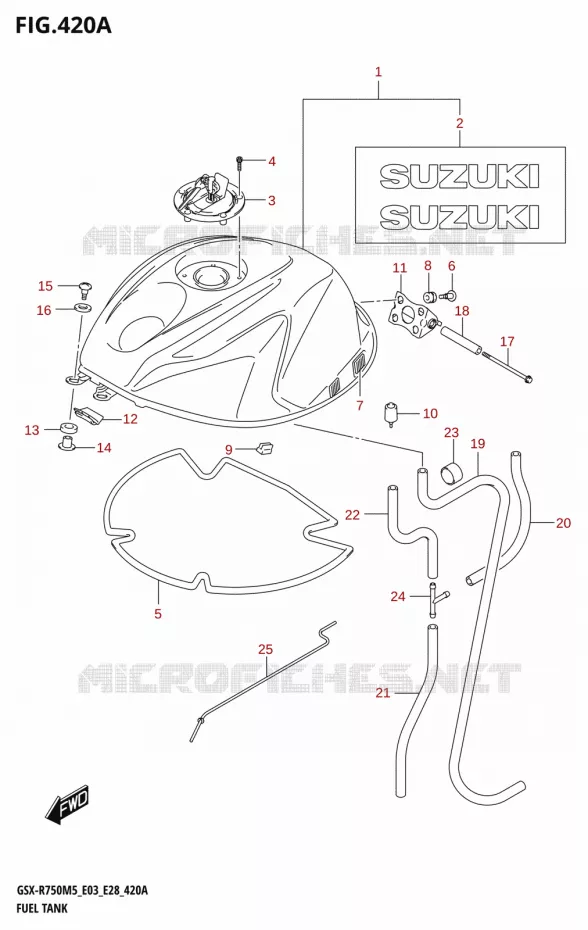 BENZINETANK (GSX-R750:(E03,E28)) Suzuki MOTO 750 GSX-R 2025  GSX-R750 2025 M5 (E28)