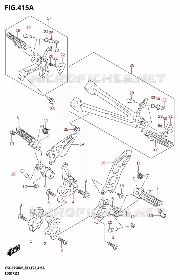 FOOTREST Suzuki MOTO 750 GSX-R 2025  GSX-R750 2025 M5 (E28)