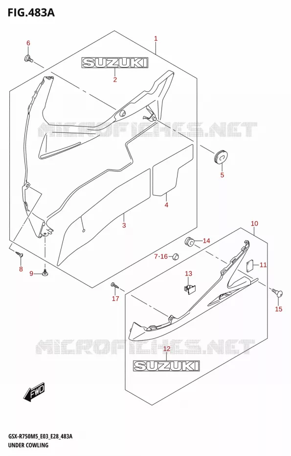 ONDER COWLING (GSX-R750) Suzuki MOTO 750 GSX-R 2025  GSX-R750 2025 M5 (E28)