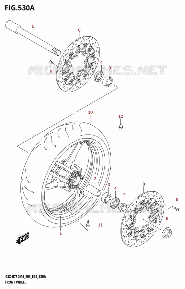 VOORWIEL (GSX-R750) Suzuki MOTO 750 GSX-R 2025  GSX-R750 2025 M5 (E28)