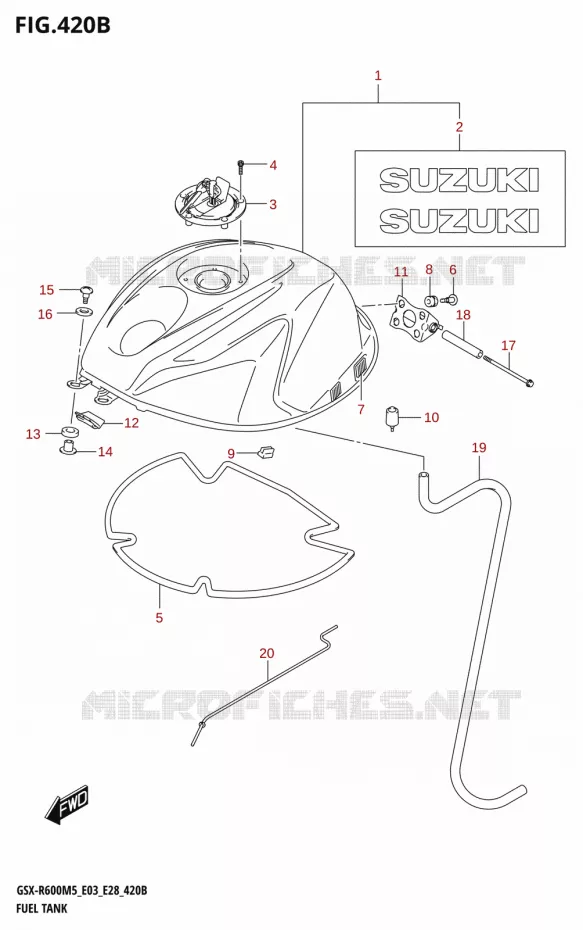 BENZINETANK (GSX-R600:E33) Suzuki MOTO 600 GSX-R 2025  GSX-R600 2025 M5 (E28)
