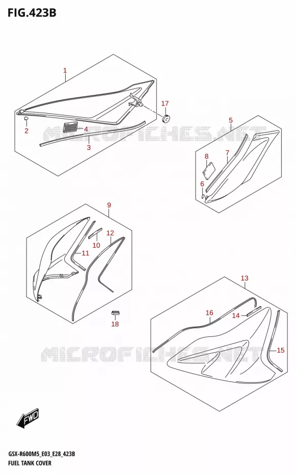 FUEL TANK COVER (GSX-R600Z) Suzuki MOTO 600 GSX-R 2025  GSX-R600 2025 M5 (E28)