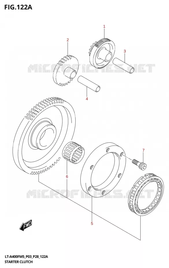 STARTMOTOR KOPPELINGS Suzuki QUAD 400 KINGQUAD 2025  LT-A400F 2025 M5 (P28)