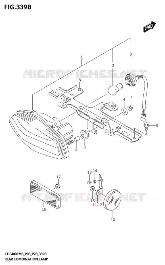 ACHTERLICHT Suzuki QUAD 400 KINGQUAD 2025  LT-F400F 2025 M5 (P28)