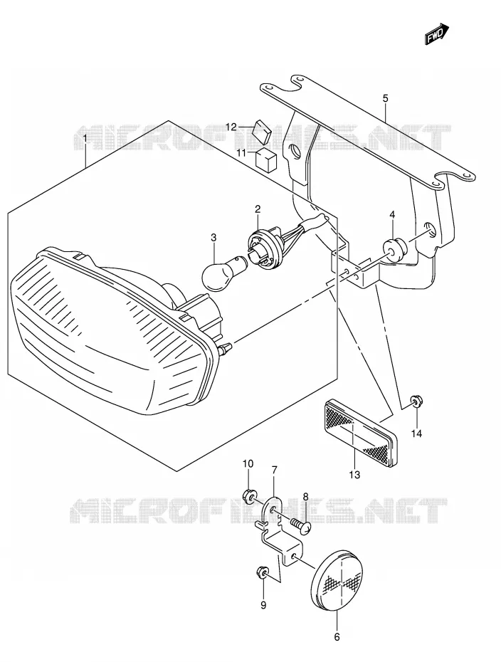 ACHTERLICHT (MODELE K3 E28) Suzuki QUAD 400 QUADSPORT 2005  LT-Z400K5(E3/E28)