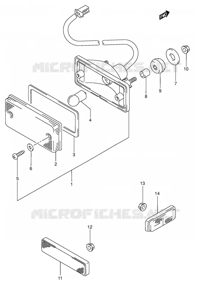 ACHTERLICHT (MODELE X/Y) Suzuki QUAD 300 KINGQUAD 2002  LT-F300FK2(E3/E28)