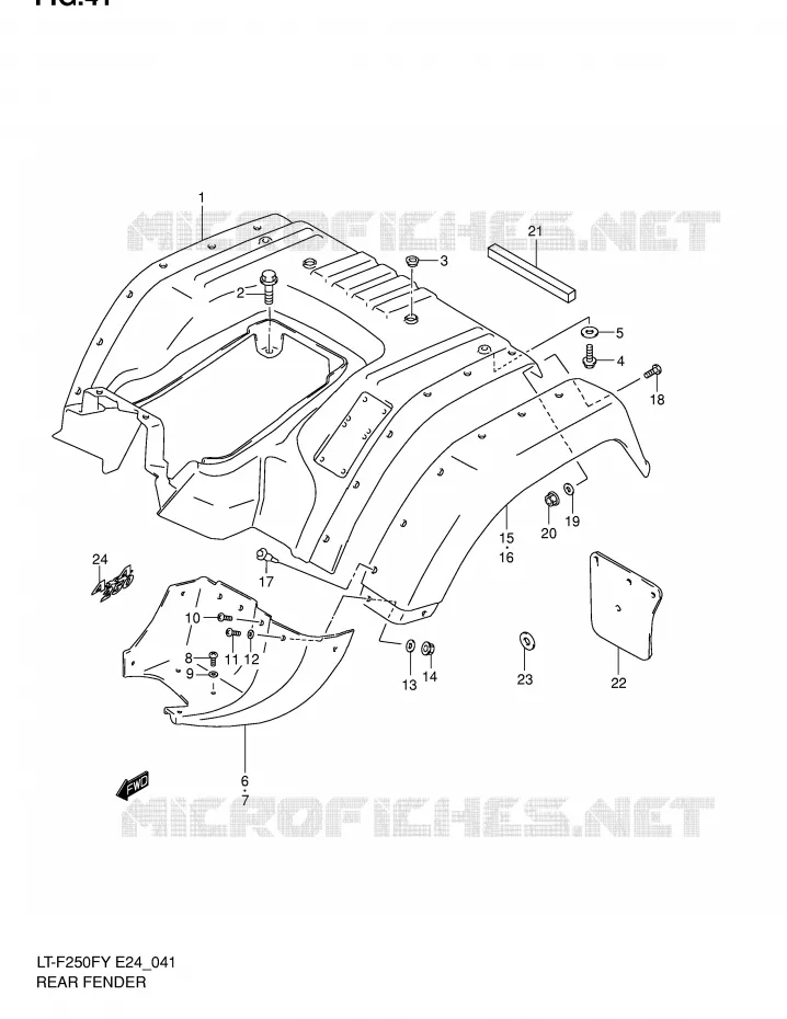ACHTERSPATBORD Suzuki QUAD 250 OZARK 2000  LT-F250FY(E24)