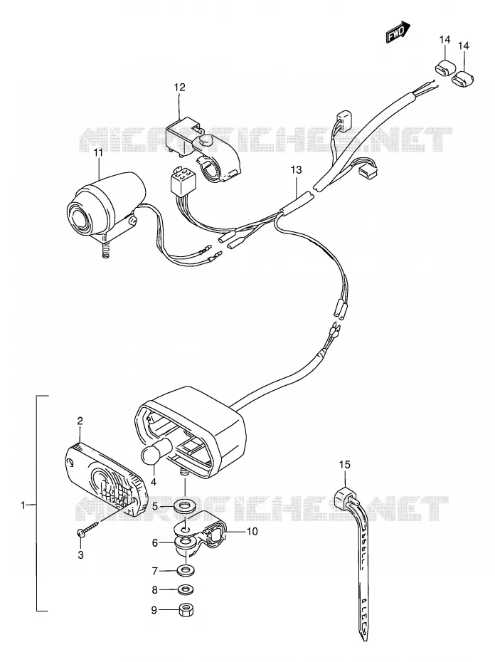 EEN BACK-UP LAMP (OPTIONNEL) Suzuki QUAD 300 KINGQUAD 1997  LT-F4WDXV(E17)