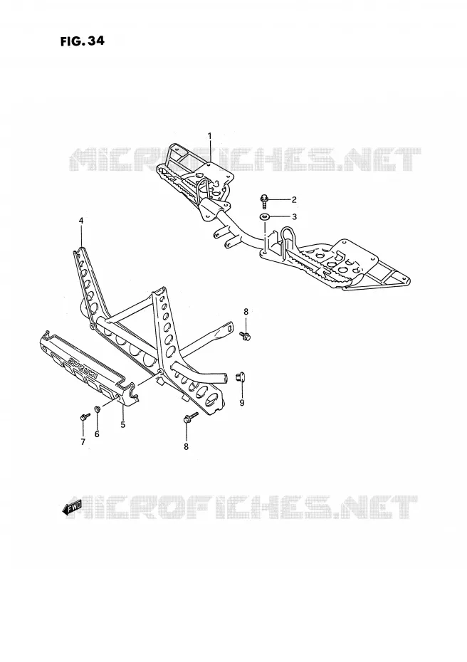 FOOTREST Suzuki QUAD 300 KINGQUAD 1993  LT-F4WDXP(E3)