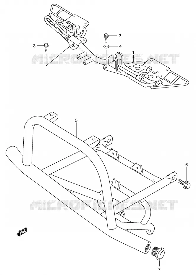 FOOTREST Suzuki QUAD 300 KINGQUAD 2004  LT-F300FK4(E24)