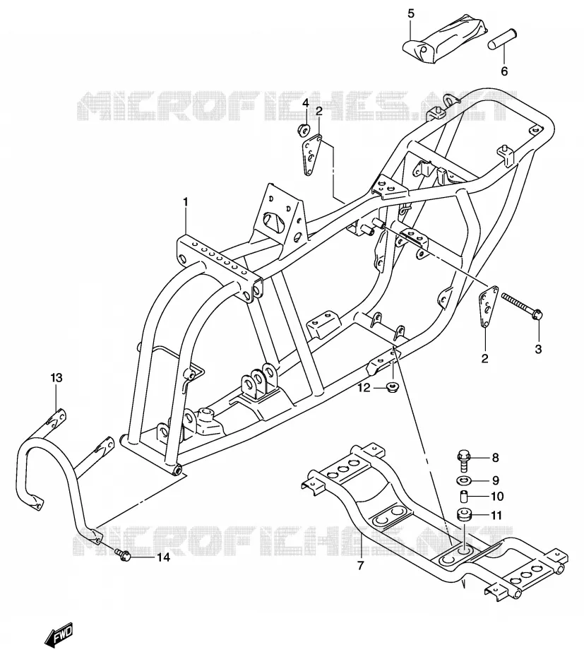 FRAME Suzuki QUAD 50 MINIQUAD-SPORT 2003  LT-A50K3(P3/P28)