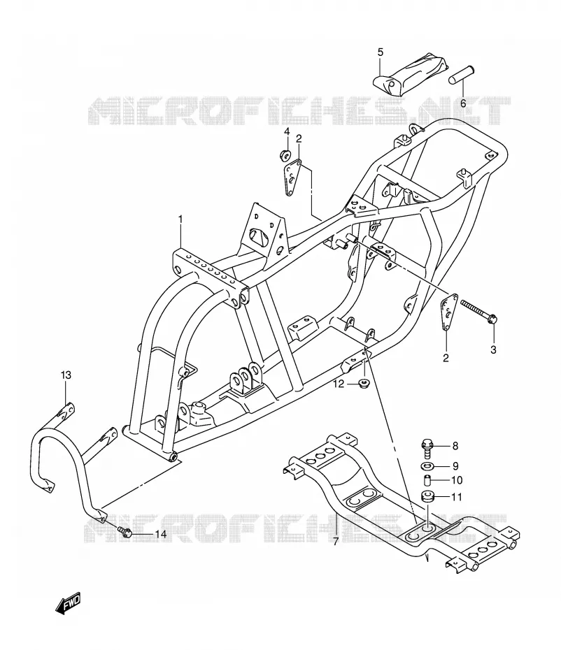 FRAME Suzuki QUAD 50 MINIQUAD-SPORT 2004  LT-A50K4(P2)