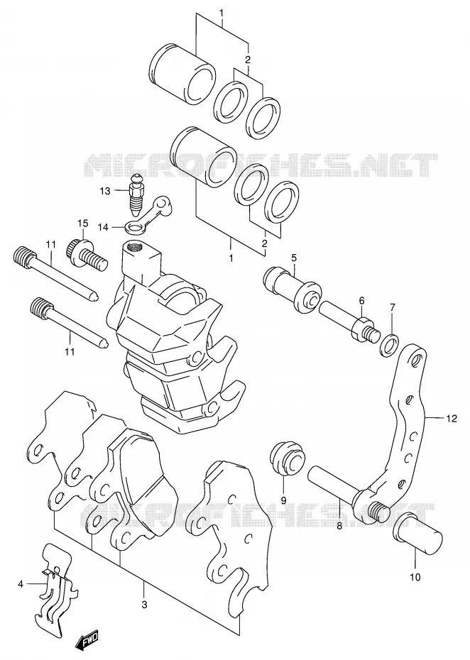 FRONT CALIPER (MODELE Y/K1/K2) Suzuki QUAD 500 QUADMASTER 1999  LT-F500FX(E3/E28)