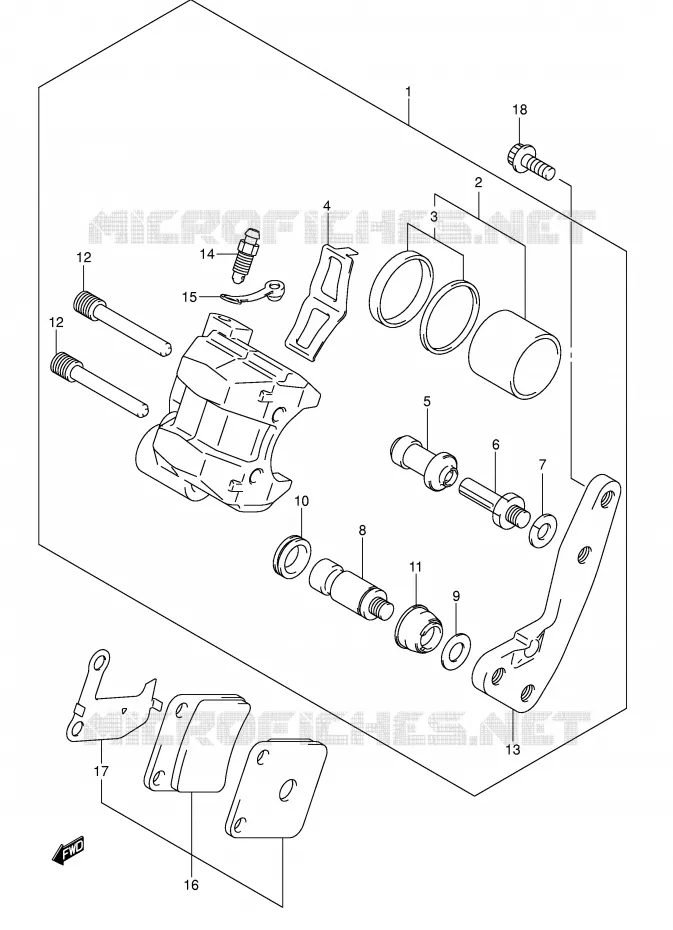 FRONT CALIPER Suzuki QUAD 250 OZARK 2004  LT-F250K4(E3/E28)