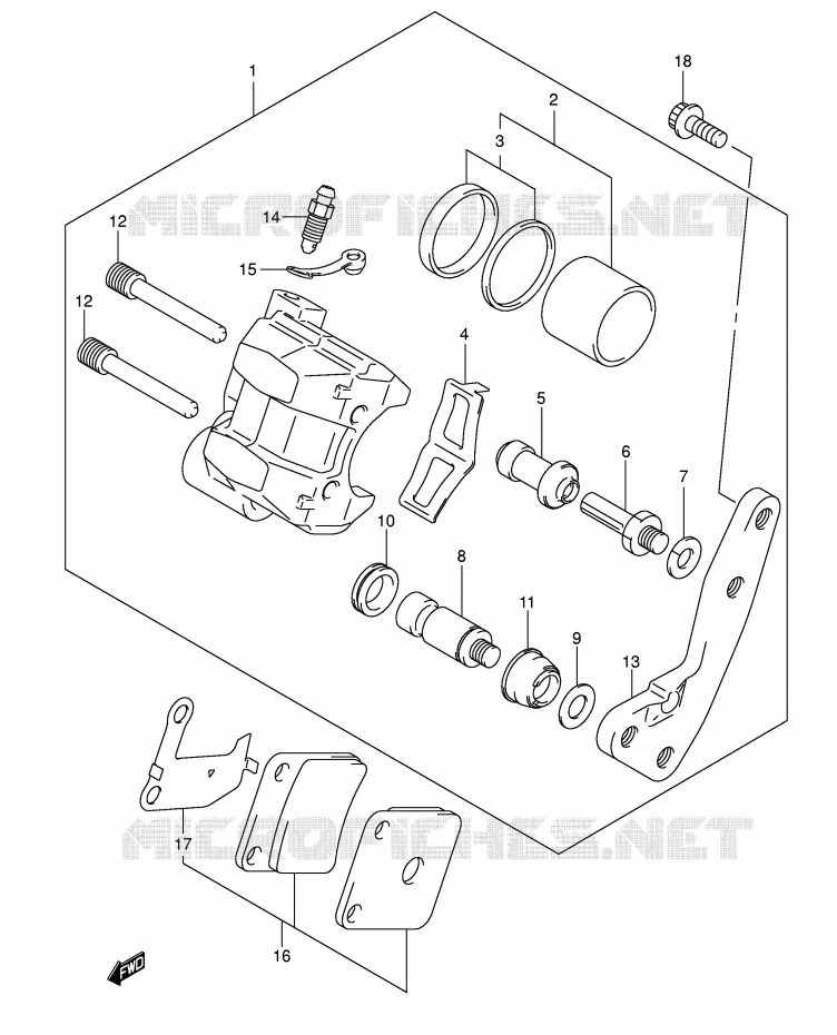 FRONT CALIPER Suzuki QUAD 400 EIGER 2003  LT-F400K3(P3/P28)