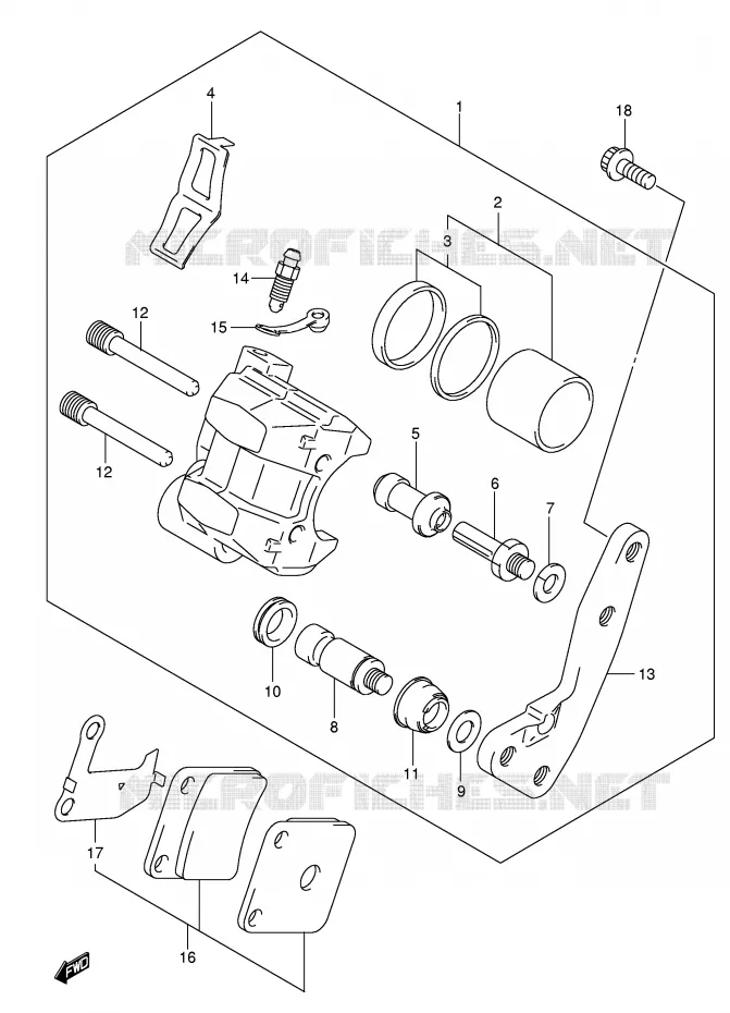 FRONT CALIPER Suzuki QUAD 400 EIGER 2006  LT-A400FK6(P24)
