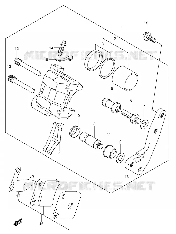 FRONT CALIPER Suzuki QUAD 500 VINSON 2007  LT-F500FK7(P24)