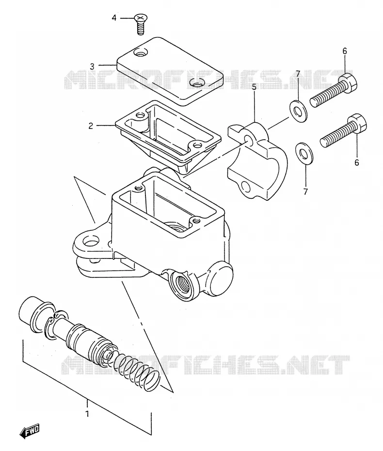 FRONT HOOFDREMCILINDER (MODELE H/J/K) Suzuki QUAD 250 KINGQUAD 1987  LT-F4WDH(E28)
