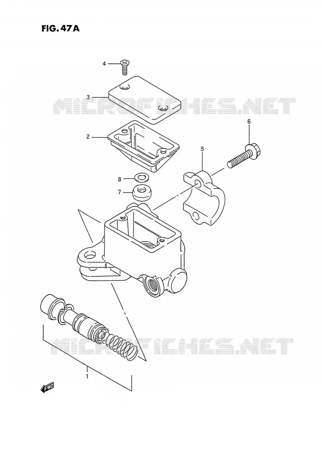 FRONT HOOFDREMCILINDER (MODELE L/M/N/P/R) Suzuki QUAD 250 OZARK 1989  LT-F250K(E2)