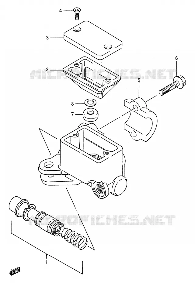 FRONT HOOFDREMCILINDER (MODELE L/M/N/P) Suzuki QUAD 250 KINGQUAD 1987  LT-F4WDH(E28)